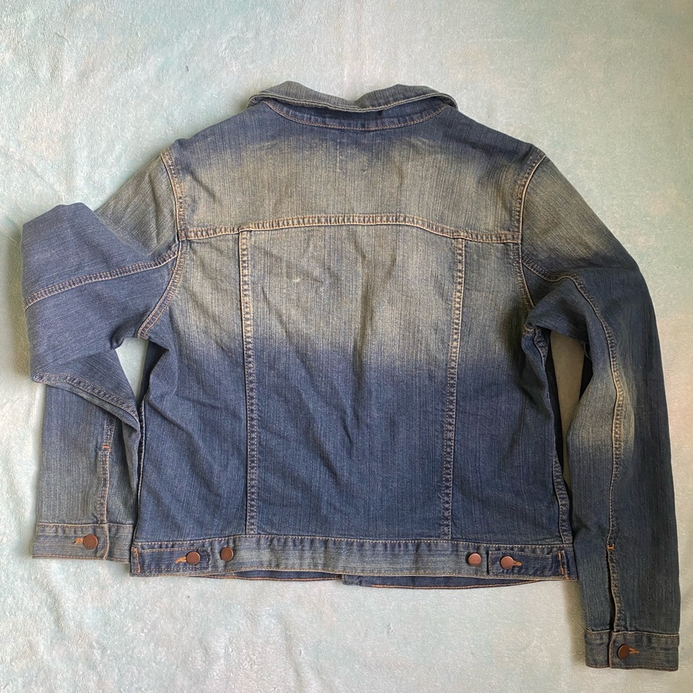 GAP Bleached Wash Denim Jacket Size L - Picture 2 of 4